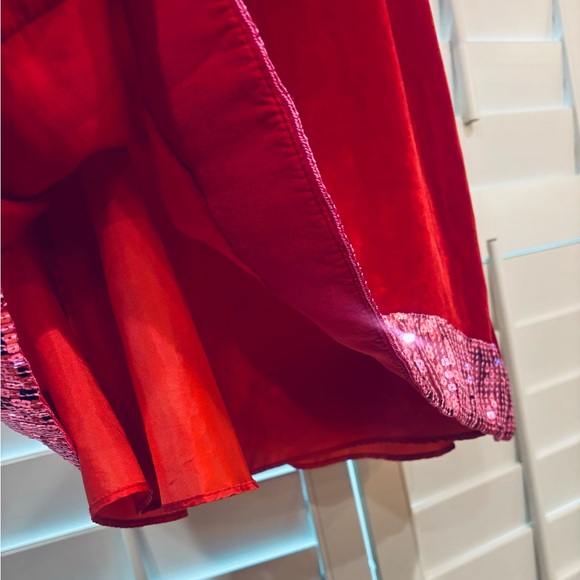 Christmas I Love Gorgeous girls 8-9 red & pink velvet Diva dress sequins holiday - Picture 5 of 16